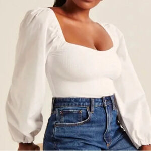 Abercrombie & Fitch Long-Sleeve Puff Sleeve Top